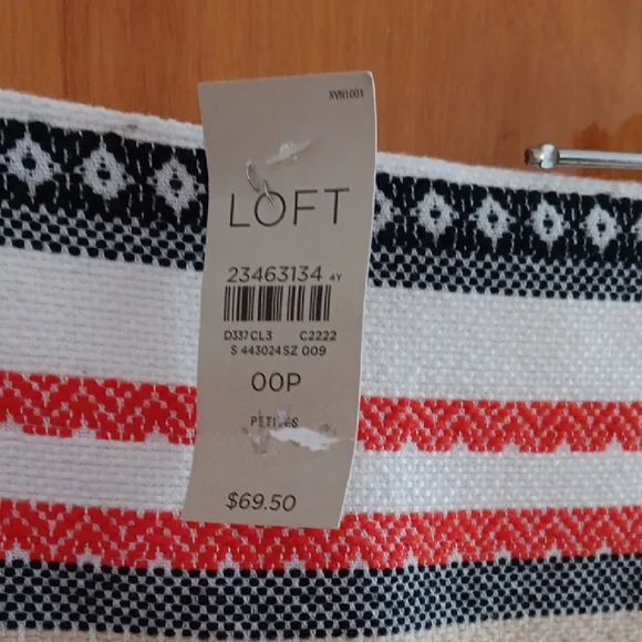 LOFT Red and White Mini Pencil Skirt - Picture 2 of 5